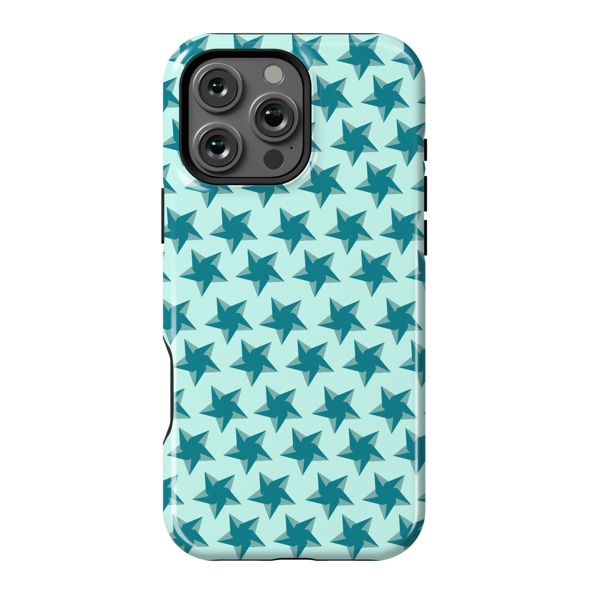 Teal Star Pattern Phone Case